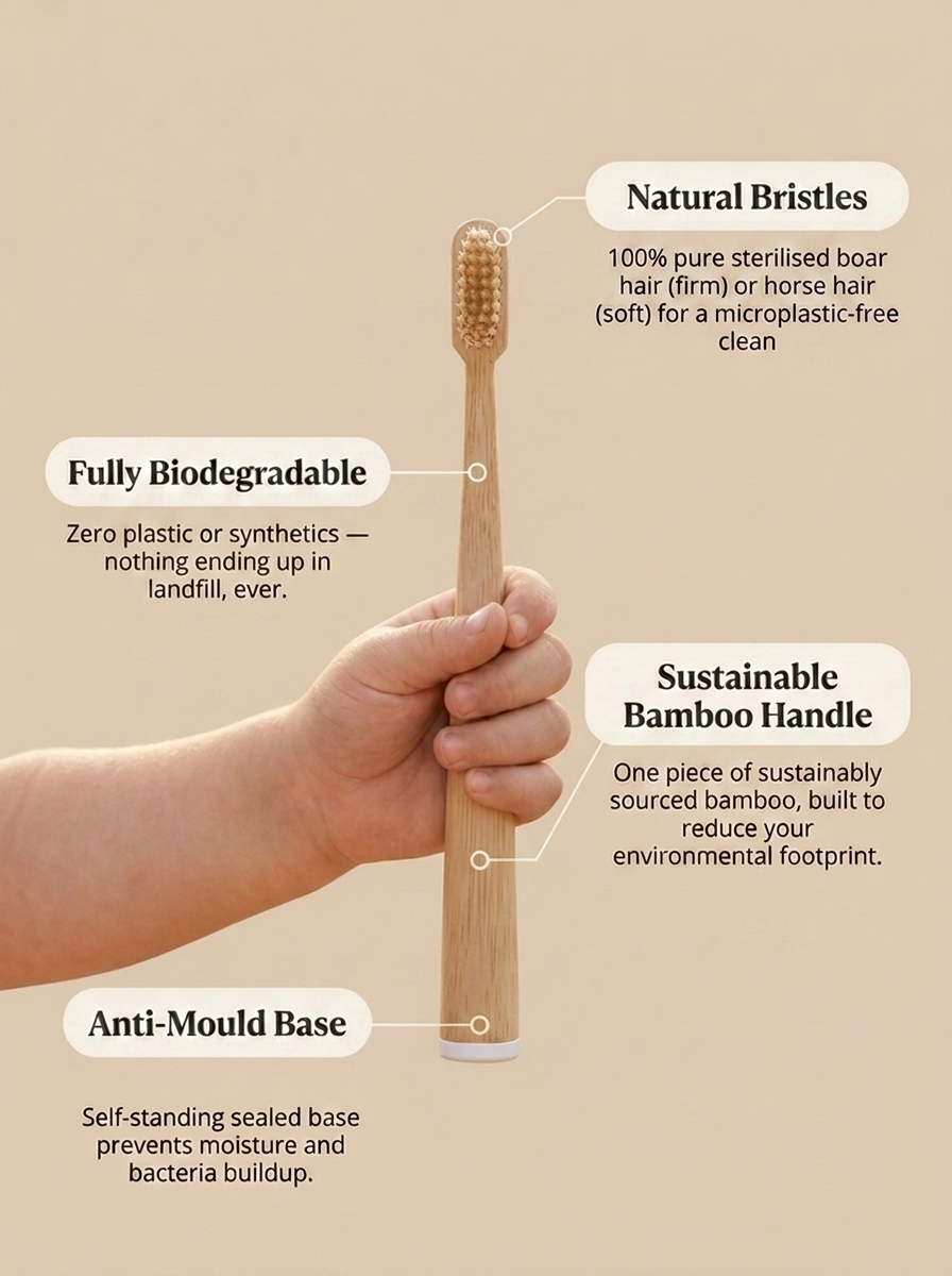 BareHouse - Bamboo & Boar/Horse Bristle Toothbrush