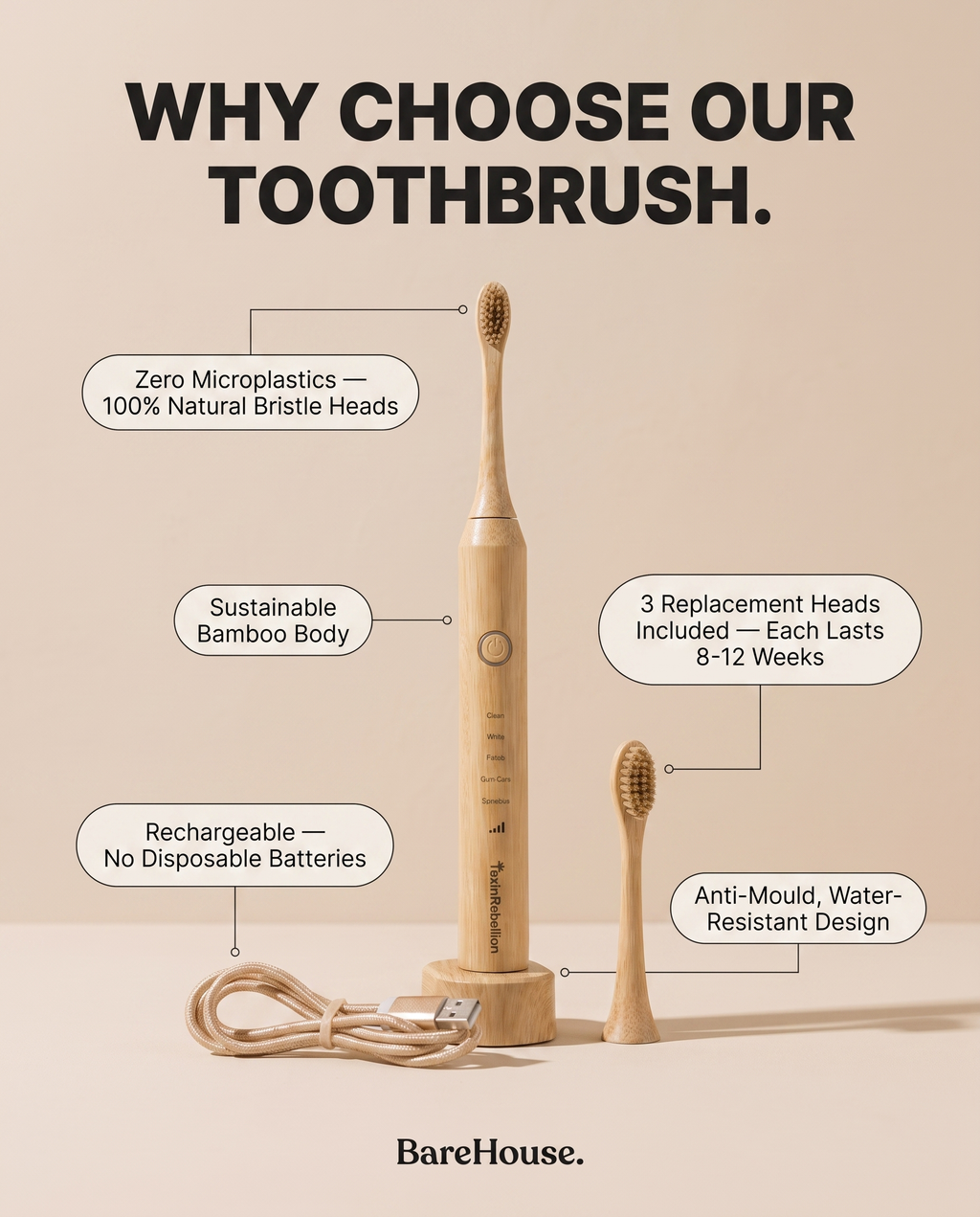 BareHouse. EcoLectric Bamboo Toothbrush